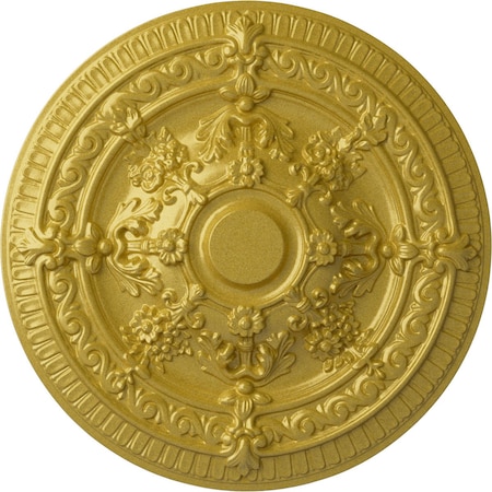 Ekena Millwork Vincent Ceiling Medallion (Fits Canopies up to 6"), Hand-Painted Rich Gold, 26"OD x 3"P CM26VIRGS
